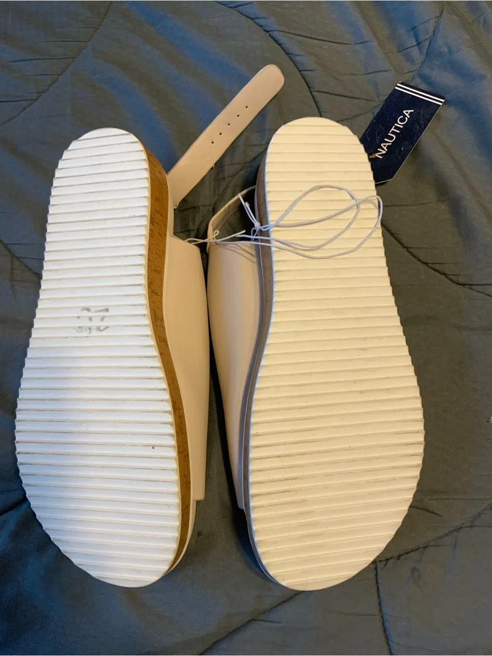 Nautica Women's Nude Beige Slingback Crossover Sandals